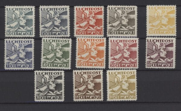 Luchtpostzegels Curaçao NVPH nrs. LP4-LP16 ongebruikt