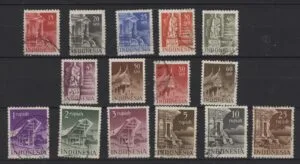 Frankeerzegels Indonesië NVPH nrs. 374-388 gestempeld
