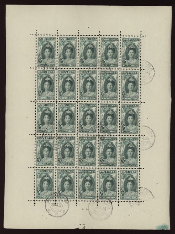 Frankeerzegels Ned.Suriname NVPH nr. 104C in vel gestempeld