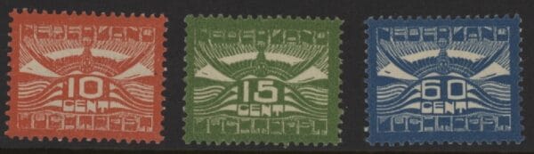 Luchtpost Nederland NVPH nrs. LP1-LP3 postfris