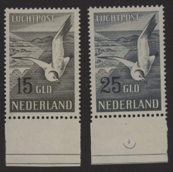 Luchtpostzegels NVPH nrs. LP12-LP13 postfris met certificaat Vleeming