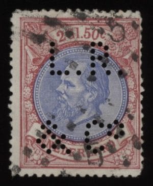 Frankeerzegel Nederland NVPH nr. 29A (iii) gestempeld met perfin LR&Co