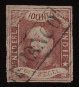 Frankeerserie Ned.Indië NVPH nr. 1 gestempeld (i)