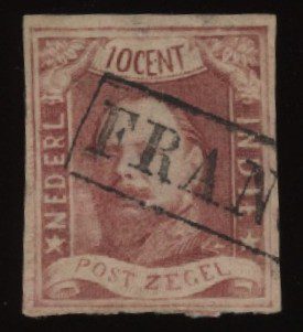 Frankeerserie Ned.Indië NVPH nr. 1 gestempeld (iii)