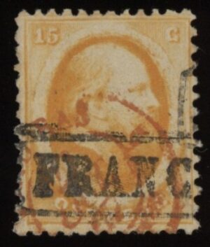 Frankeerzegel Nederland NVPH nr. 6 gestempeld