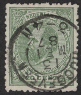 Frankeerzegel Nederland NVPH nr. 24 gestempeld (iv)