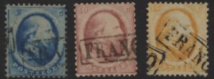 Frankeerzegel Nederland NVPH nrs. 4-6 gestempeld