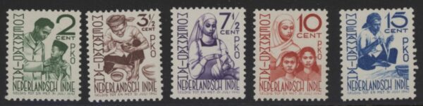 Frankeerzegels Ned.Indië NVPH nrs. 293-297 postfris