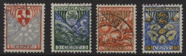 Frankeerzegels Nederland NVPH nrs. 208-211 gestempeld