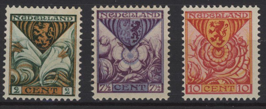Frankeerzegels Nederland NVPH nrs. 166-168 postfris