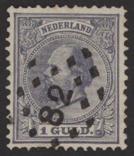 Frankeerzegel Nederland NVPH nr. 28H gestempeld (iv)