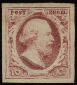 Frankeerzegel Nederland NVPH nr. 2 ongebruikt met certificaat NKD