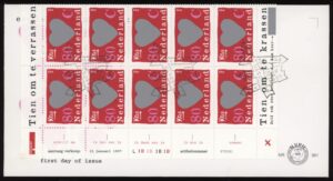 Luxe fdc Nederland NVPH nr. E361a met vel en attest Vleeming