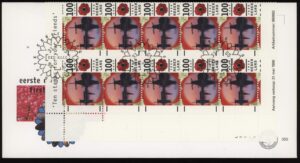 Luxe fdc Nederland NVPH nr. E350b blanco en met attest Vleeming