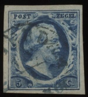 Frankeerzegel Nederland NVPH nr.1a plaat I positie 20 gestempeld met attest Vleeming