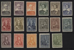 Frankeerzegels Curaçao NVPH nrs. 104-120 postfris met Vleeming certificaat (kopie)