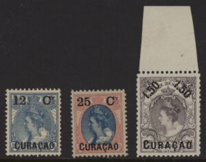 Frankeerzegels Curaçao NVPH nrs. 26-28 postfris met attest Vleeming