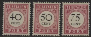 Ned.Indië Portzegels NVPH nrs. P20-P22 postfris met attest Vleeming