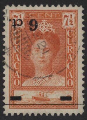 Frankeerzegels Curaçao NVPH nr. 100f gestempeld met attest Vleeming